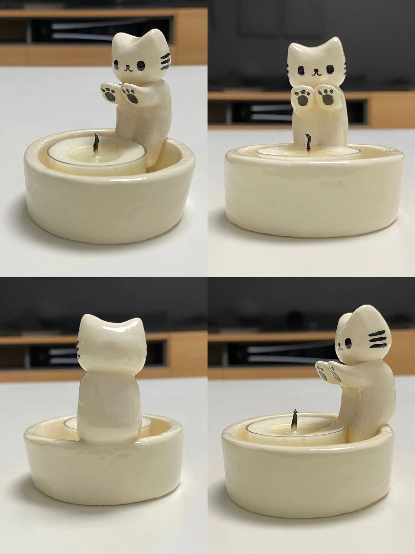 Cartoon Kitten Candle Holder